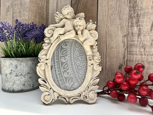Cornice portafoto ovale shabby